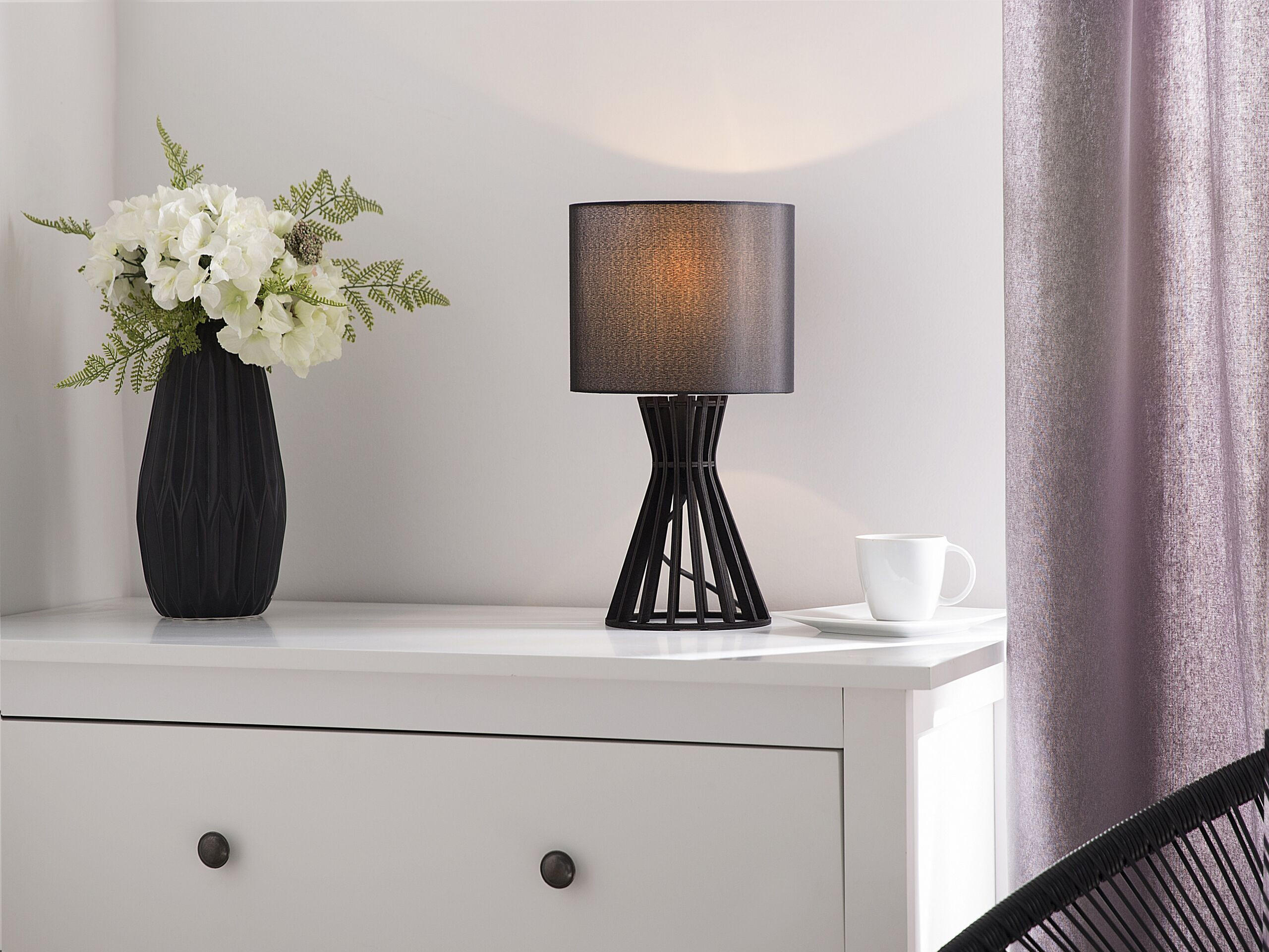 TISCHLAMPE Carrion 27/27/37 cm - Schwarz, Holzwerkstoff (27/27/37cm) - Beliani