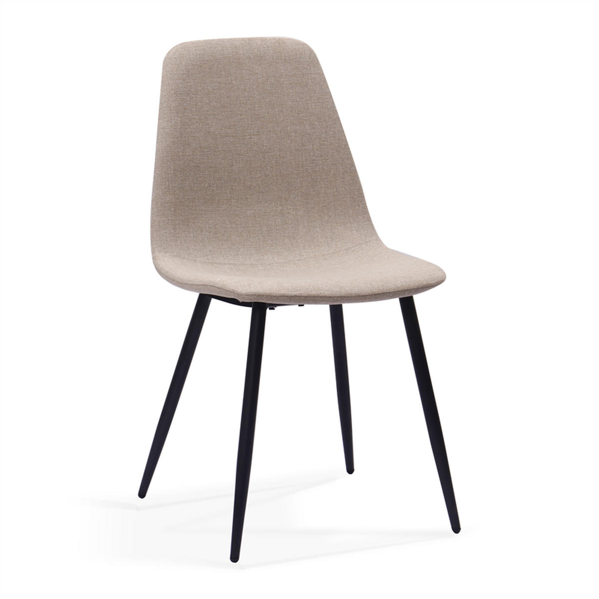 ESSZIMMERSTUHL 2er-Set, Beige/Hellbeige, Stoff, Metall - Weiß, Textil/Metall (43/84.5/52cm)