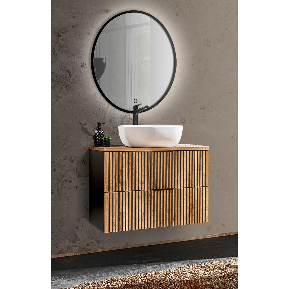 BADMÖBEL-SET Xanten-56 - Braun, Holzwerkstoff (81/200/47cm) - Lomado