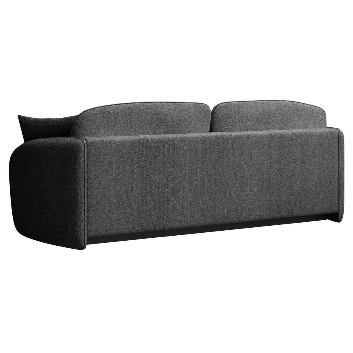 3-SITZER-SOFA Savoy Dunkelgrau mit Schlaffunktion - Dunkelgrau/Schwarz, Kunststoff/Textil (254/96/105cm) - Selsey