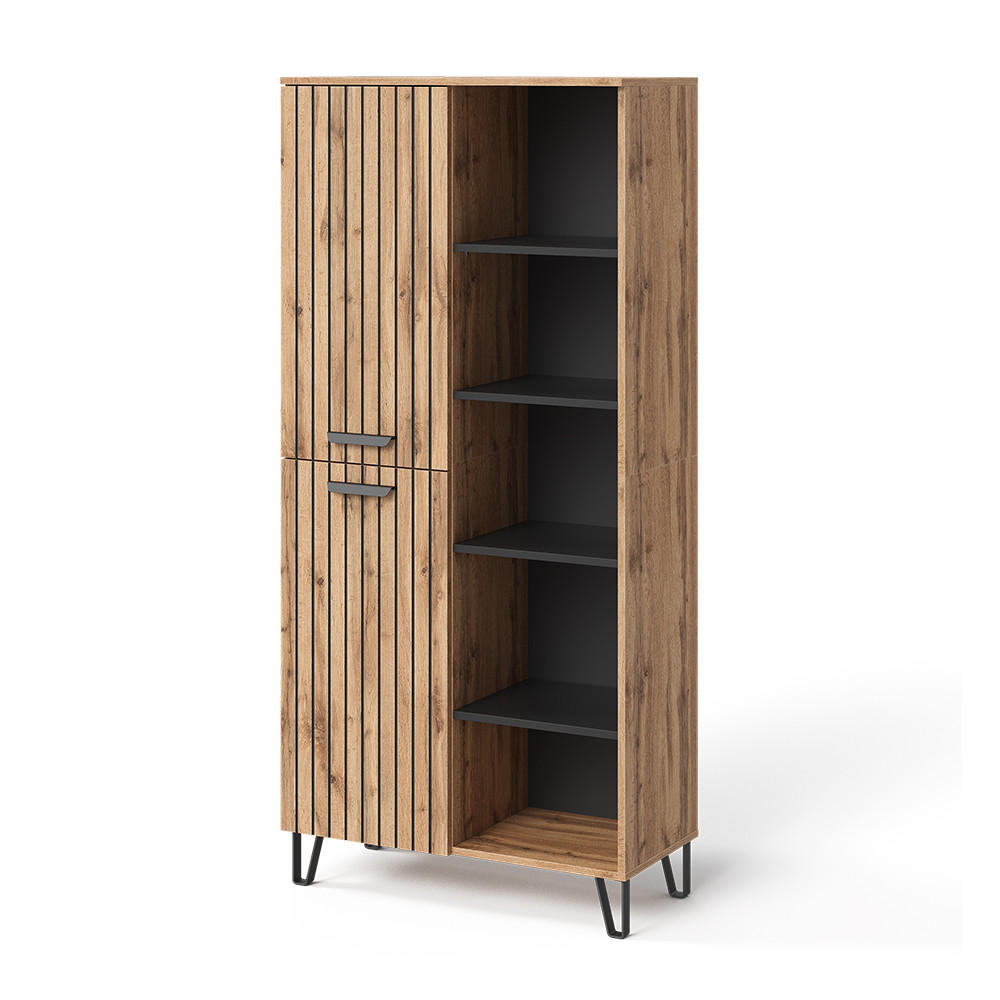 GARDEROB Amber Ek Wotan 80x172 cm med 5 fack 172/80/38 cm