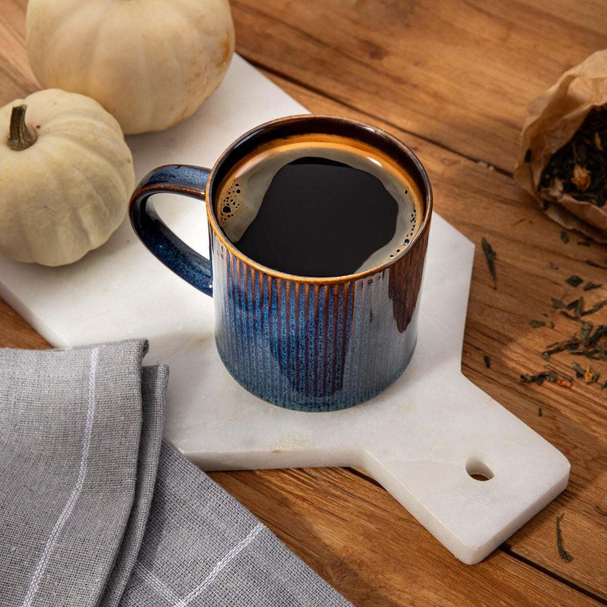 BECHER Casper dunkelblau 0,35 l 6er-Set - Dunkelblau, Keramik (0.35L) - Homla