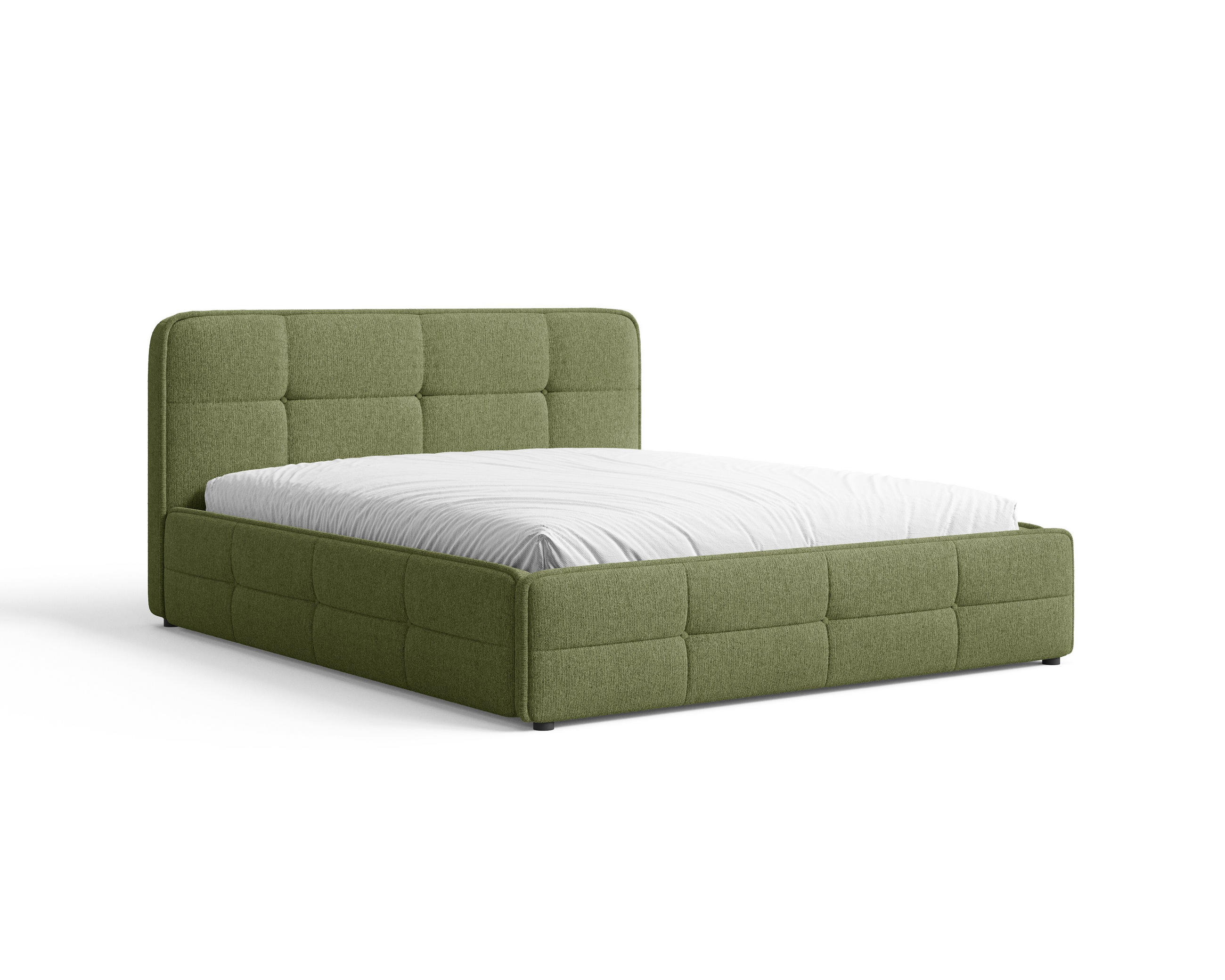 POLSTERBETT 17 140 x 200 cm – Aragon – Bett mit Federmechanismus und Stauraum - Olivgrün, Holz (140/200cm) - ROYAL24_MARKT