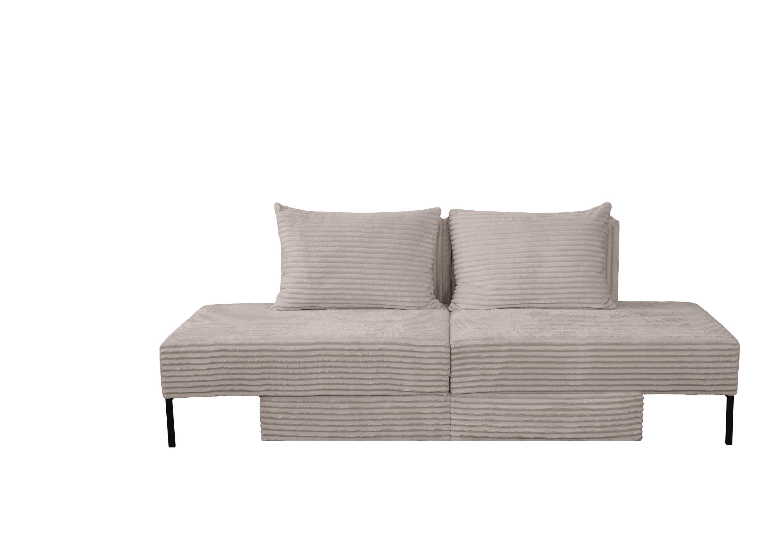 SOFA Mit Schlaffunktion MOOKA 4in1-Multifunktions-System Stoff Velo Beige - Beige, Holz/Textil (240/87/103cm) - Kaiser Möbel
