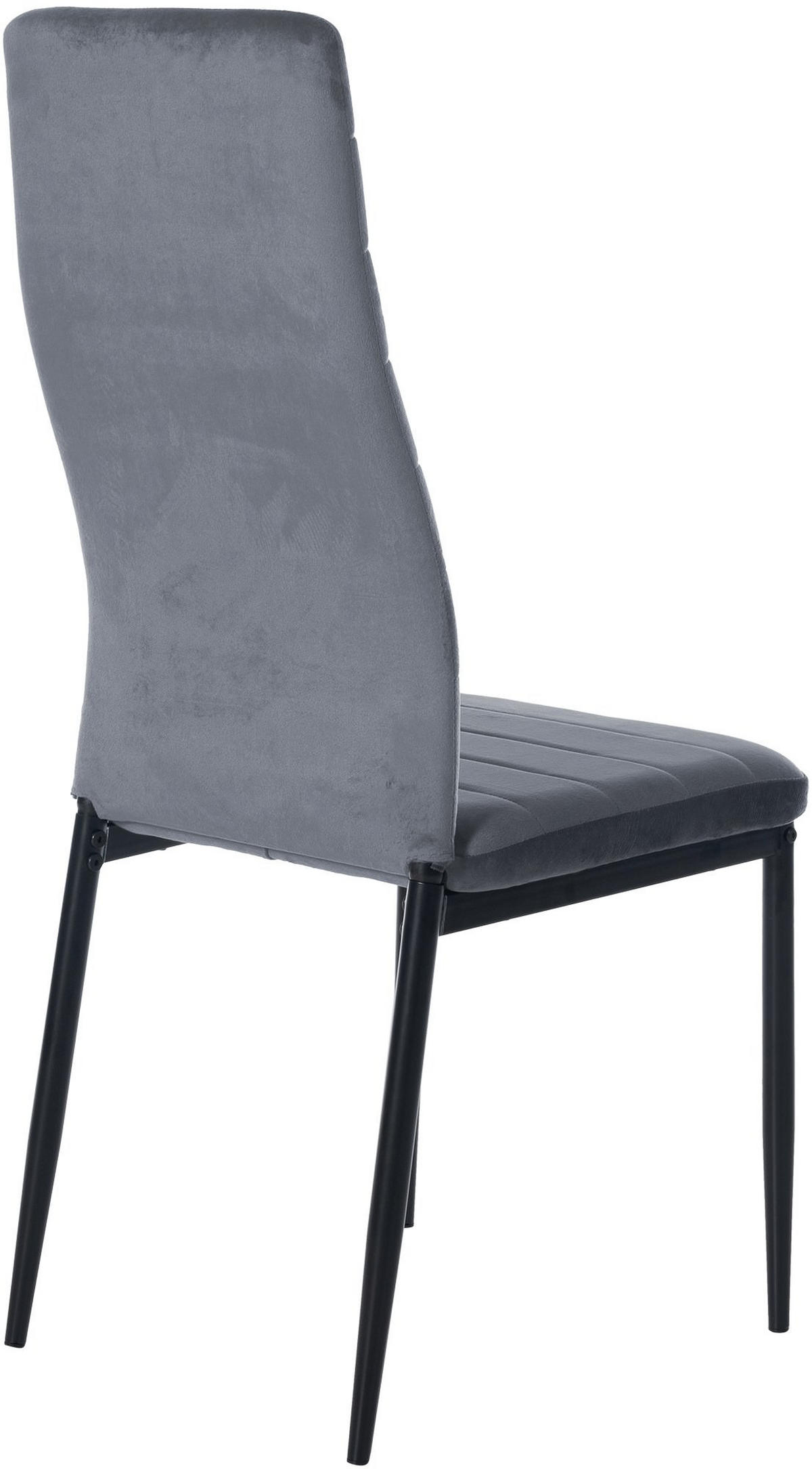 STUHL 6er Set Samt hellgrau - Hellgrau, Textil/Metall (41.5/99/40cm) - CLP