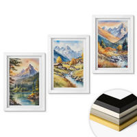 WANDBILDER 3er-Set - 20x30 cm Weißer Rahmen - Berglandschaft mit einem Fluss - Weiß, Kunststoff (20/30cm) - ArtPrintCave