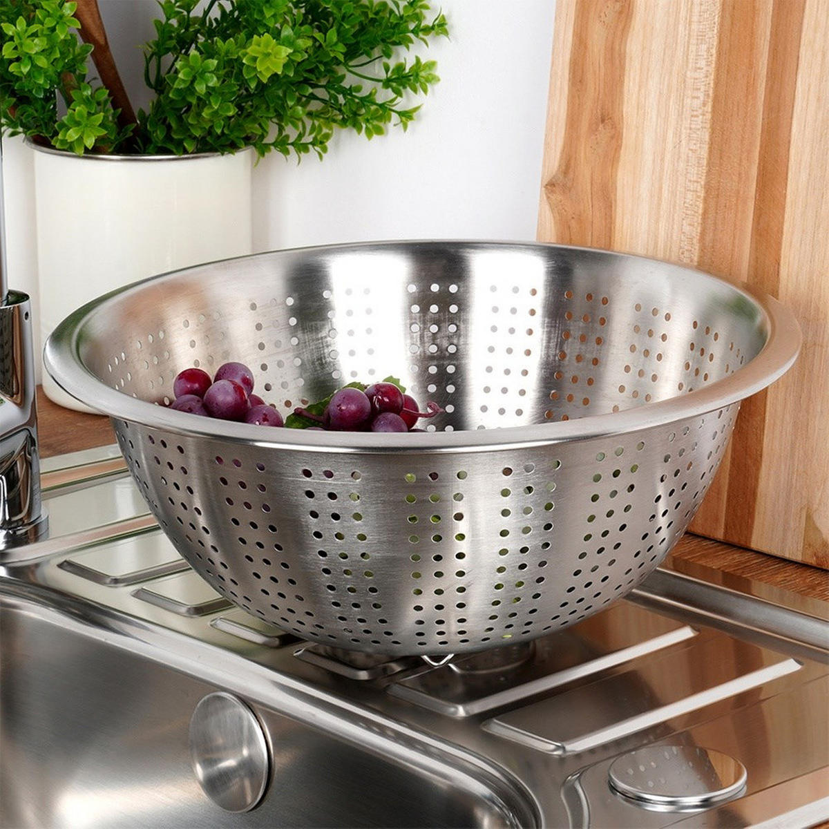 KÜCHENSIEB Silber 28 cm - Silberfarben, Metall (28cm) - Excellent Houseware