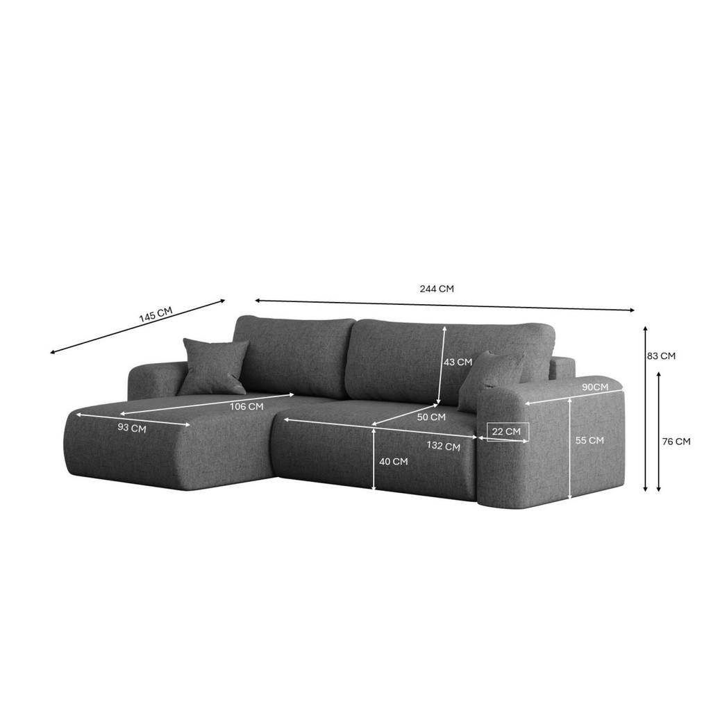 Thumbnail - Kaiser Möbel Ecksofa, Dunkelgrau, Holz, L-Form, 272x145 cm, Wohnzimmer, Sofas & Couches, Wohnlandschaften, Ecksofas