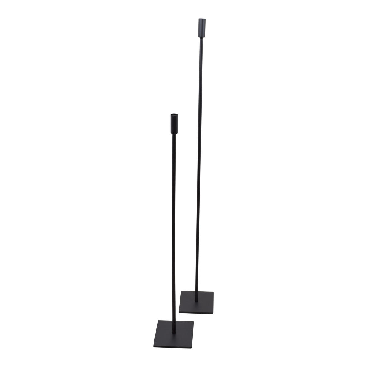 KERZENHALTER Eve Quadrat 2er-Set Schwarz - Schwarz, Metall (15/120/15cm) - LOFT42