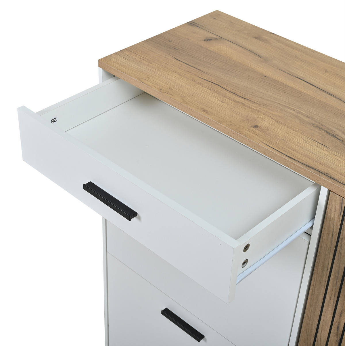 SCHUHSCHRANK aus Spanplatte 85x36x85cm in Weiß mit 5-teiligem Flurset - Weiß, Holzwerkstoff (85/85/36cm) - Modfu