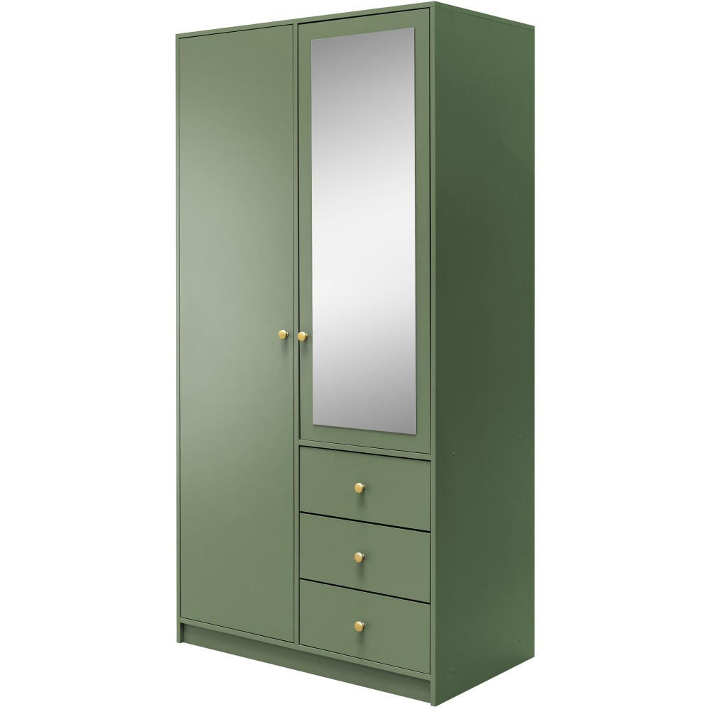 Beautysofa Drehtürenschrank Grün 100x200x57.5 cm