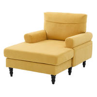 RELAXSESSEL Liege,hochdichte Polsterung,Seitentaschen,Chenille,Gelb - Gelb, Textil (97/86/125.5cm) - LVHOM