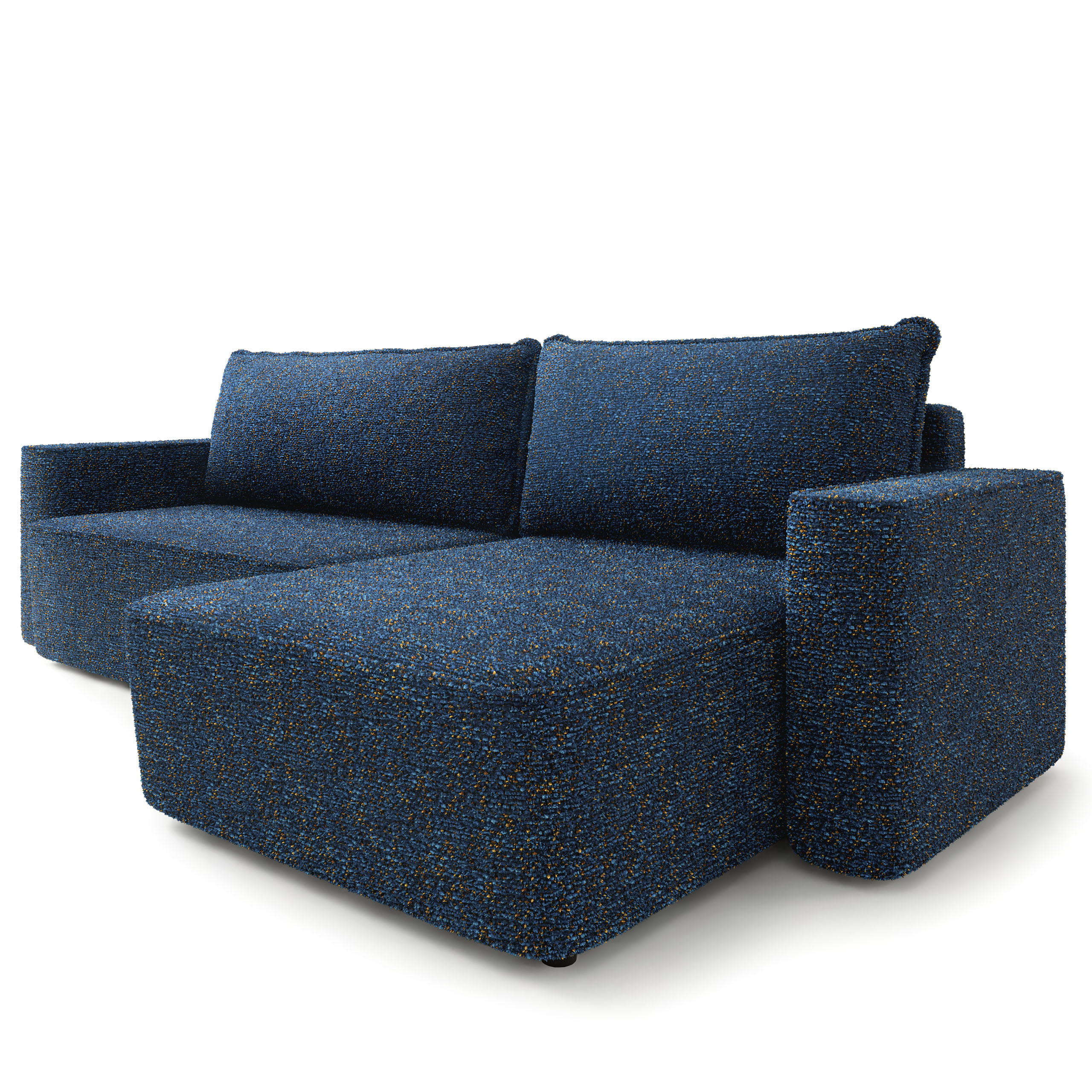 ECKSOFA BELARO BL Blau Chenille mit Schlaffunktion - Blau, Holz/Textil (280/162cm) - MASSENO