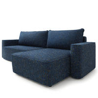 ECKSOFA BELARO BL Blau Chenille mit Schlaffunktion - Blau, Holz/Textil (280/162cm) - MASSENO