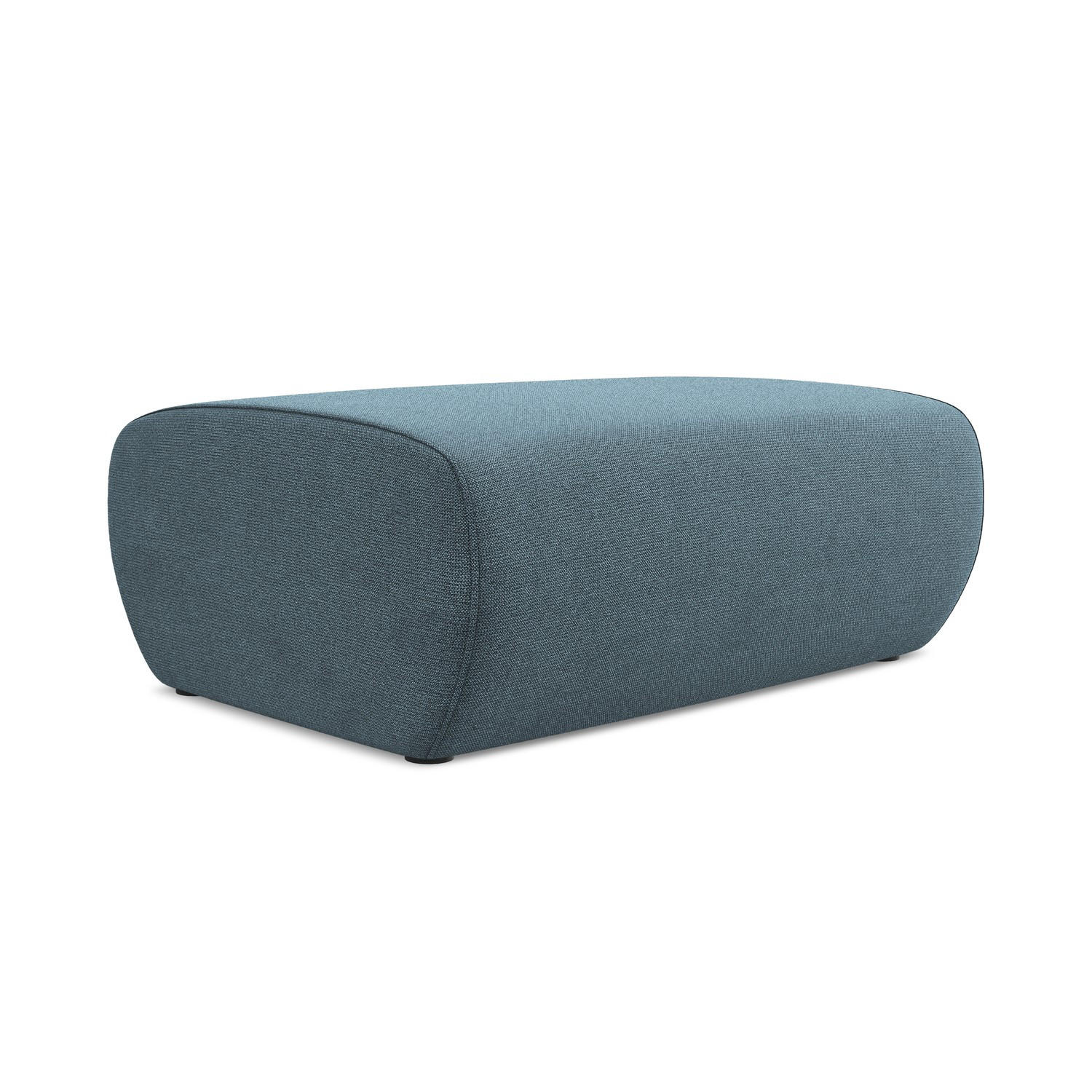 POUF Strukturstoff Stoff Blau - Blau/Schwarz, Kunststoff/Textil (102/40/62cm) - LaMiaSofa