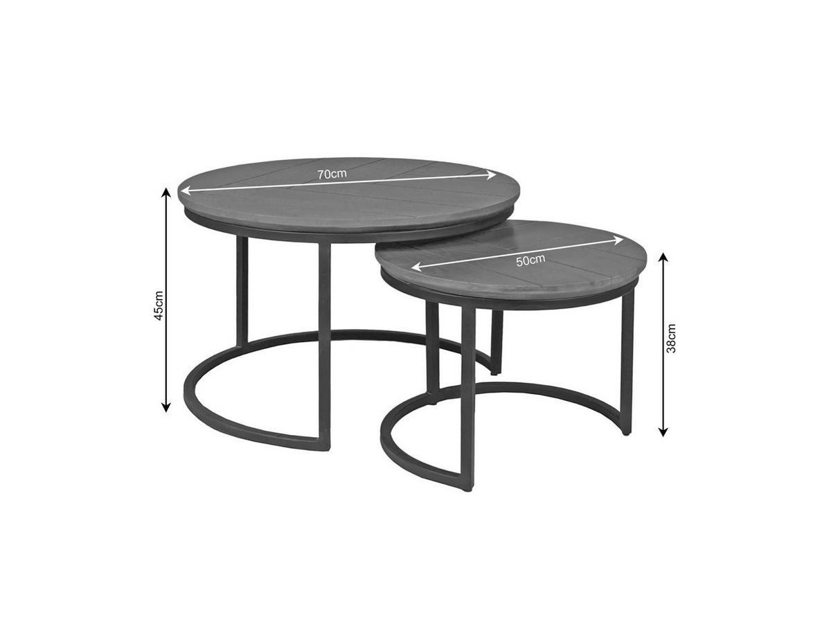 COUCHTISCH Tiko Eiche Durchmesser 70 cm + 50 cm Braun - Braun, Holz (70/70/45cm)