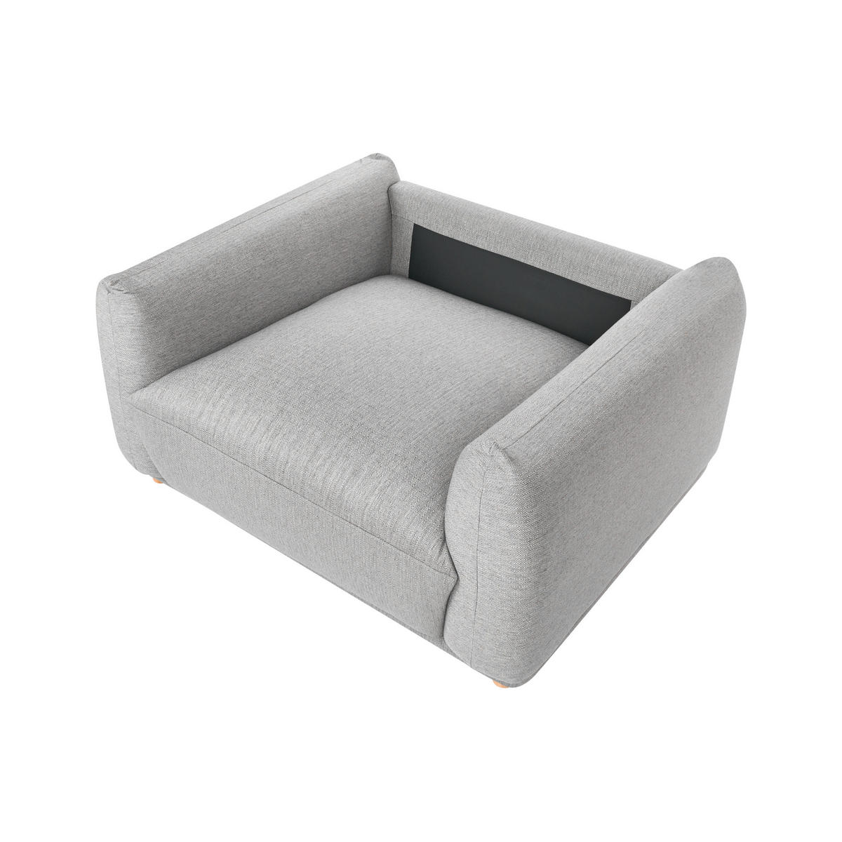SESSEL Stoff Hellgrau Jubek - Hellbraun, Textil (120/81/104cm) - Beliani