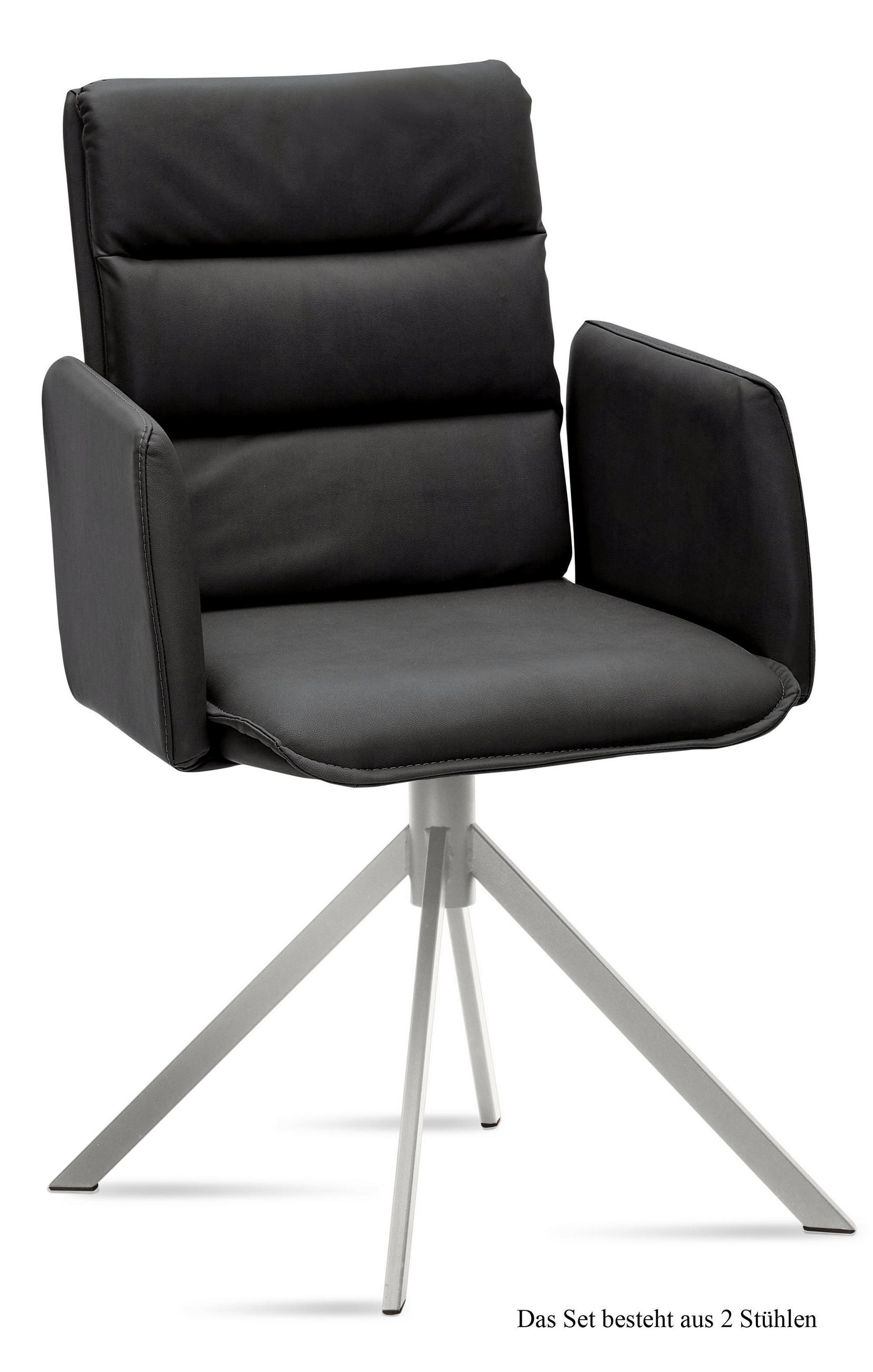 ARMLEHNSTUHL (2er-Set) Dorree 52x92x60 Edelstahl/Anthrazit - Edelstahlfarben/Anthrazit, Kunststoff (60/92/52cm) - 58aufmkessel