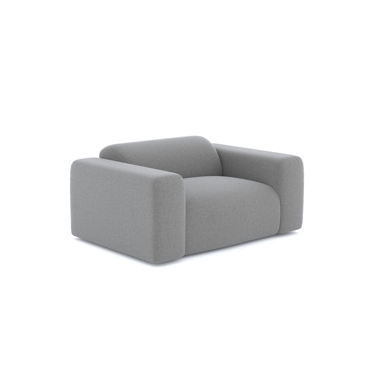 SESSEL Rastergewebe Hellgrau 130cm - Hellgrau/Grau, Textil (130/67/97cm) - Sia Home