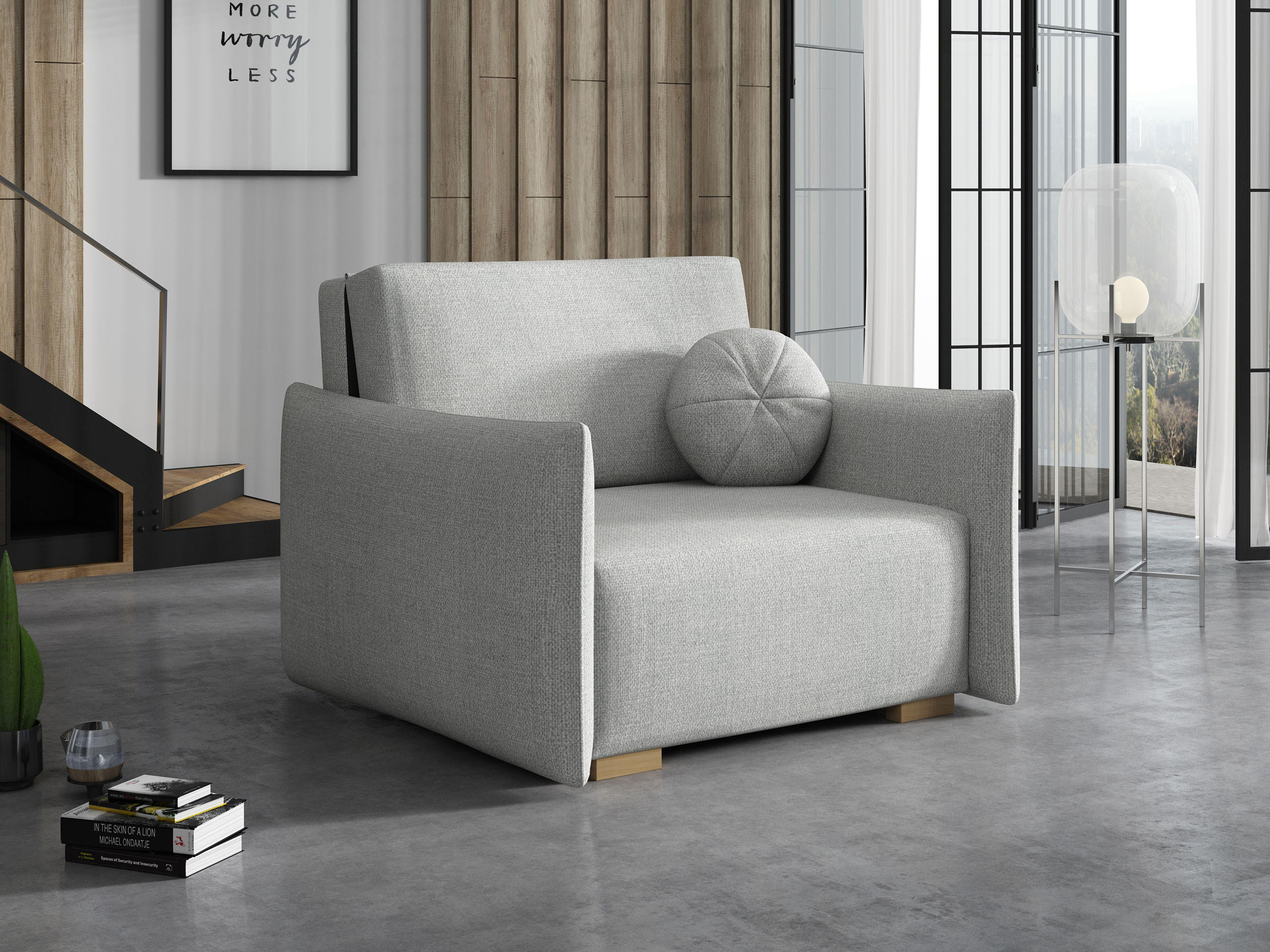SCHLAFSOFA Viva Glov I - Hellgrau/Naturfarben, Holz/Textil (104/85/98cm) - MIRJAN24
