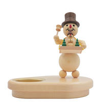 HOLZFIGUR Schneemann mit Bauchladen und Teelicht 13/13 cm - Multicolor, Holz (13/13/0.1cm)