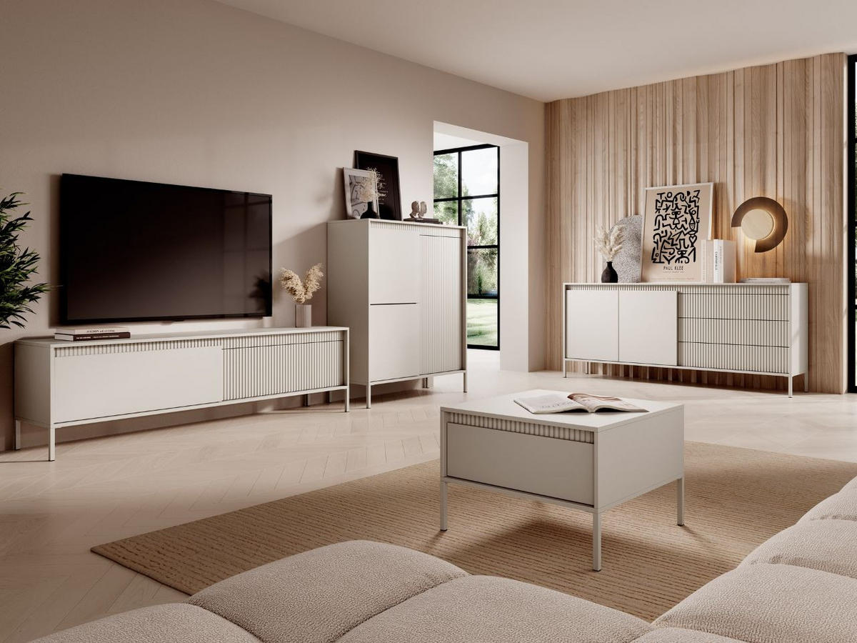 COUCHTISCH Beige 68/68/49 cm Sorano - Beige, Naturmaterialen/Metall (68/68/49cm) - Graingold