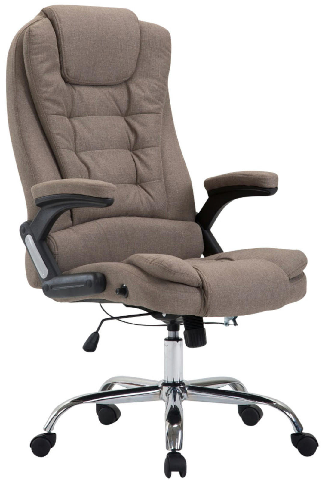 CHEFSESSEL Stoff taupe - Taupe/Chromfarben, Textil/Metall (69.5/113/78cm) - CLP