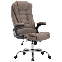 CHEFSESSEL Stoff Taupe - Taupe/Chromfarben, Textil/Metall (69.5/113/78cm) - CLP