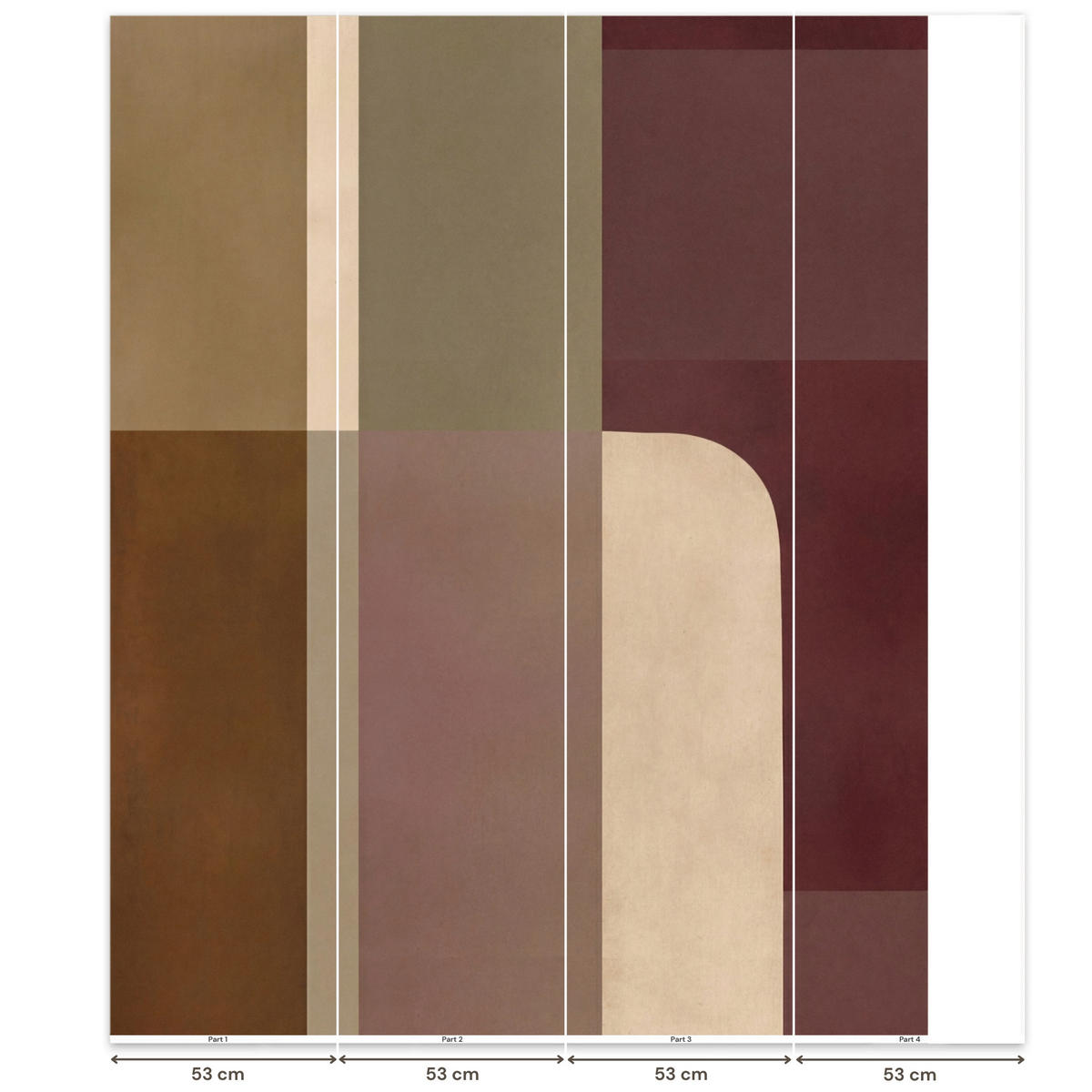 TAPETE - Unis - Abstrakt - Bordeaux - Linien - 180x220 cm - Multicolor, Papier (180/220cm) - OnlyWow