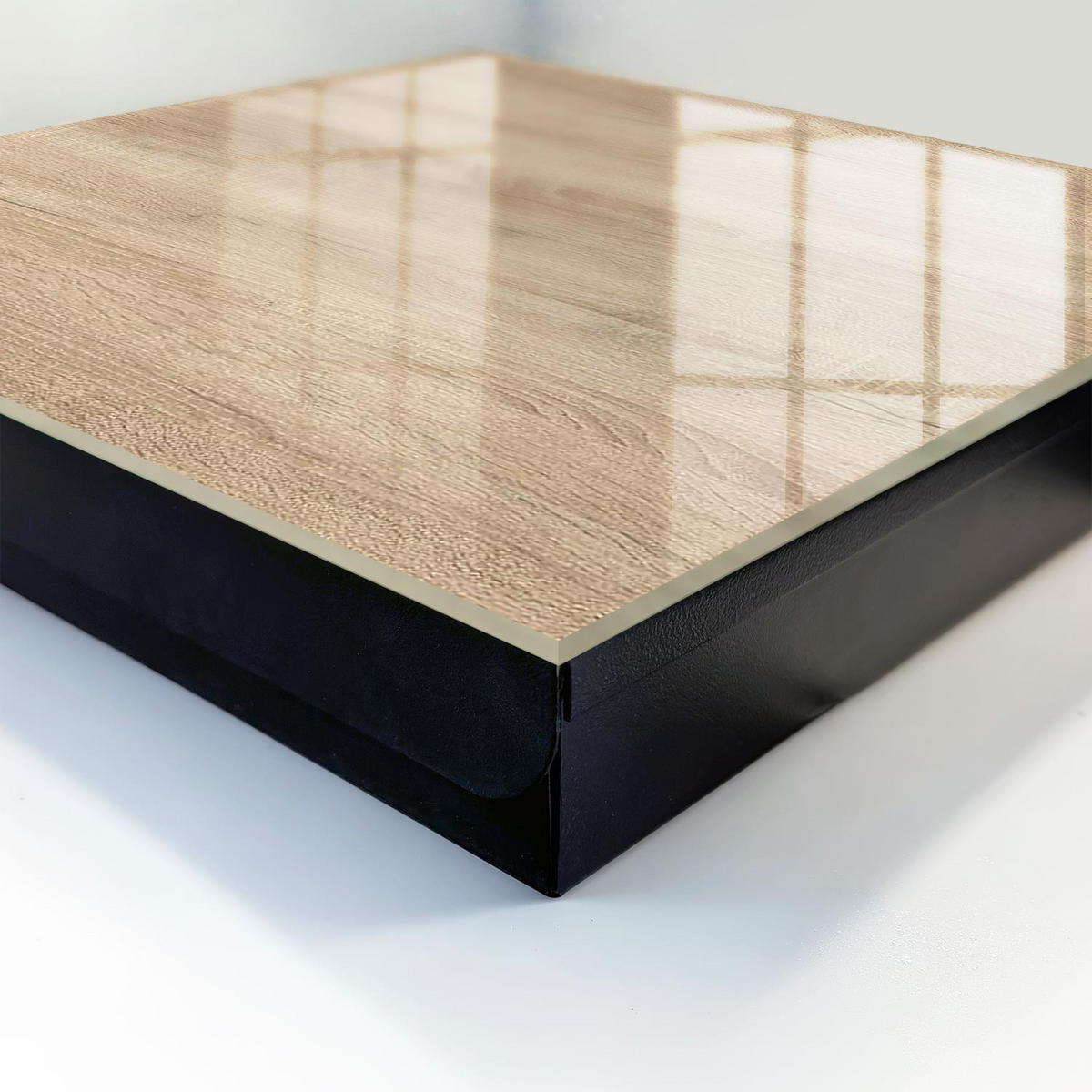 SCHLÜSSELBOX Schwarz 30x30 cm- Türöffnung nach rechts - Holzstruktur - Beige, Metall (30/30/5cm) - TULUP