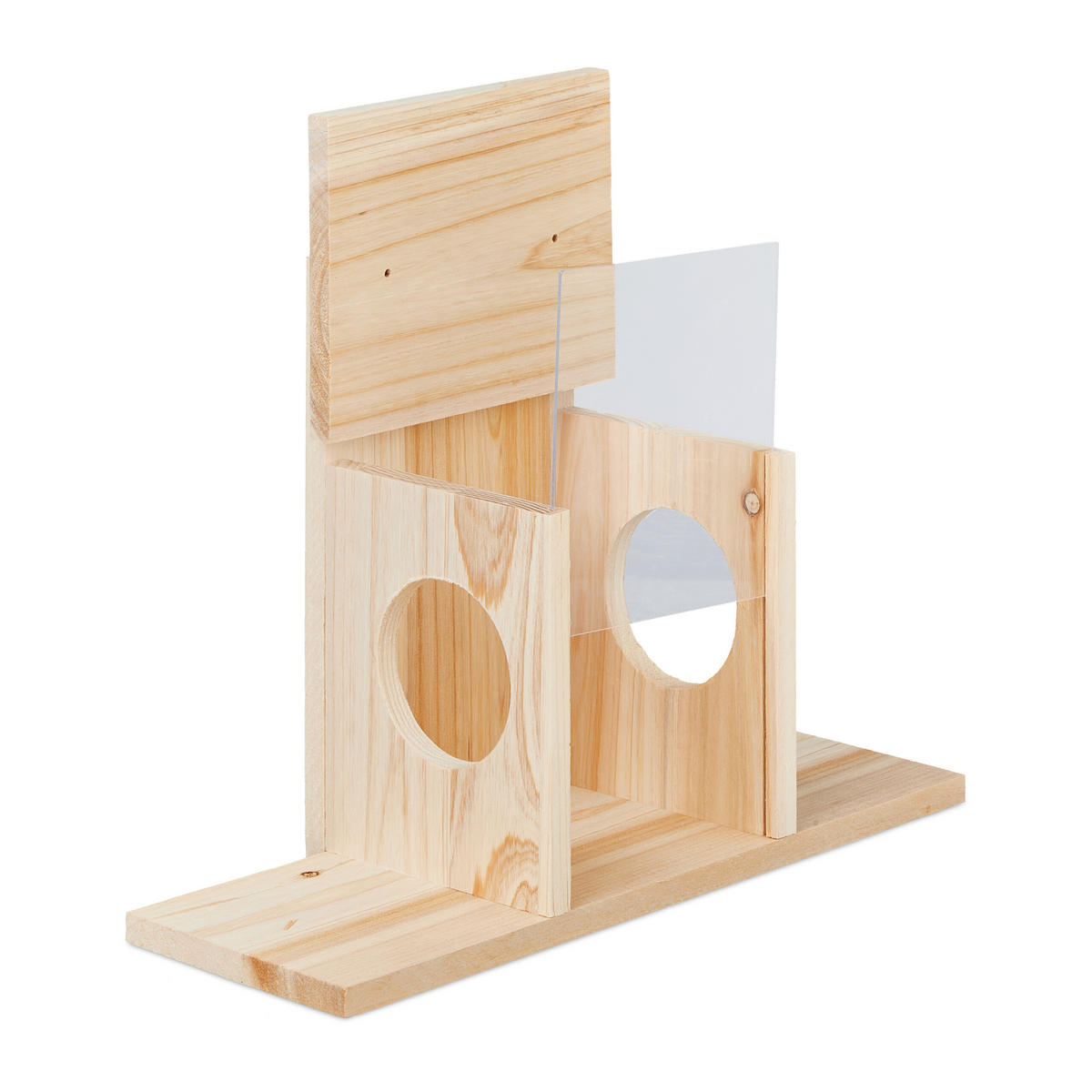EICHHÖRNCHENFUTTERHAUS - Hellbraun, Holz/Kunststoff (35/24/13cm) - Relaxdays