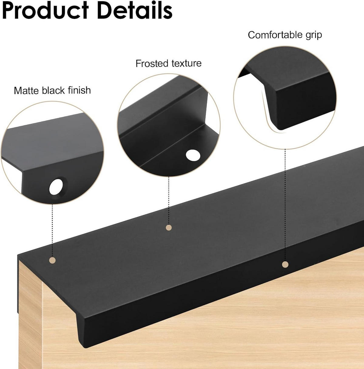MÖBELGRIFF Schwarz 4er-Set 120 mm Aluminium - Schwarz, Metall (3.2/2/12cm)