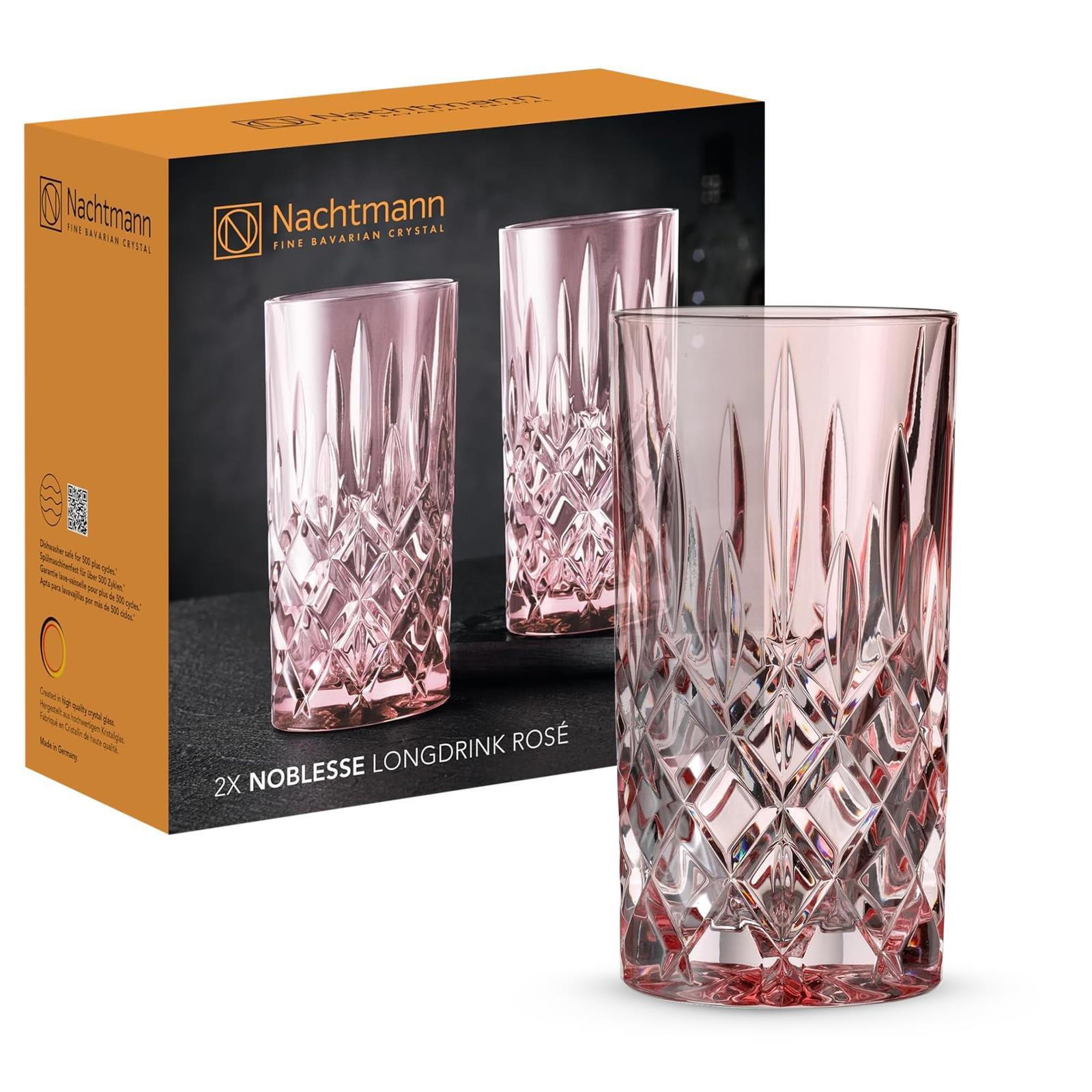 LONGDRINKGLÄSER Noblesse Colors Rosé 395 ml 2er Set - Rosa, Glas (0.395L) - Nachtmann