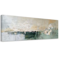 LEINWANDBILD Grün Beige Abstrakt Modern - Grau, Textil (150/50cm) - Feeby