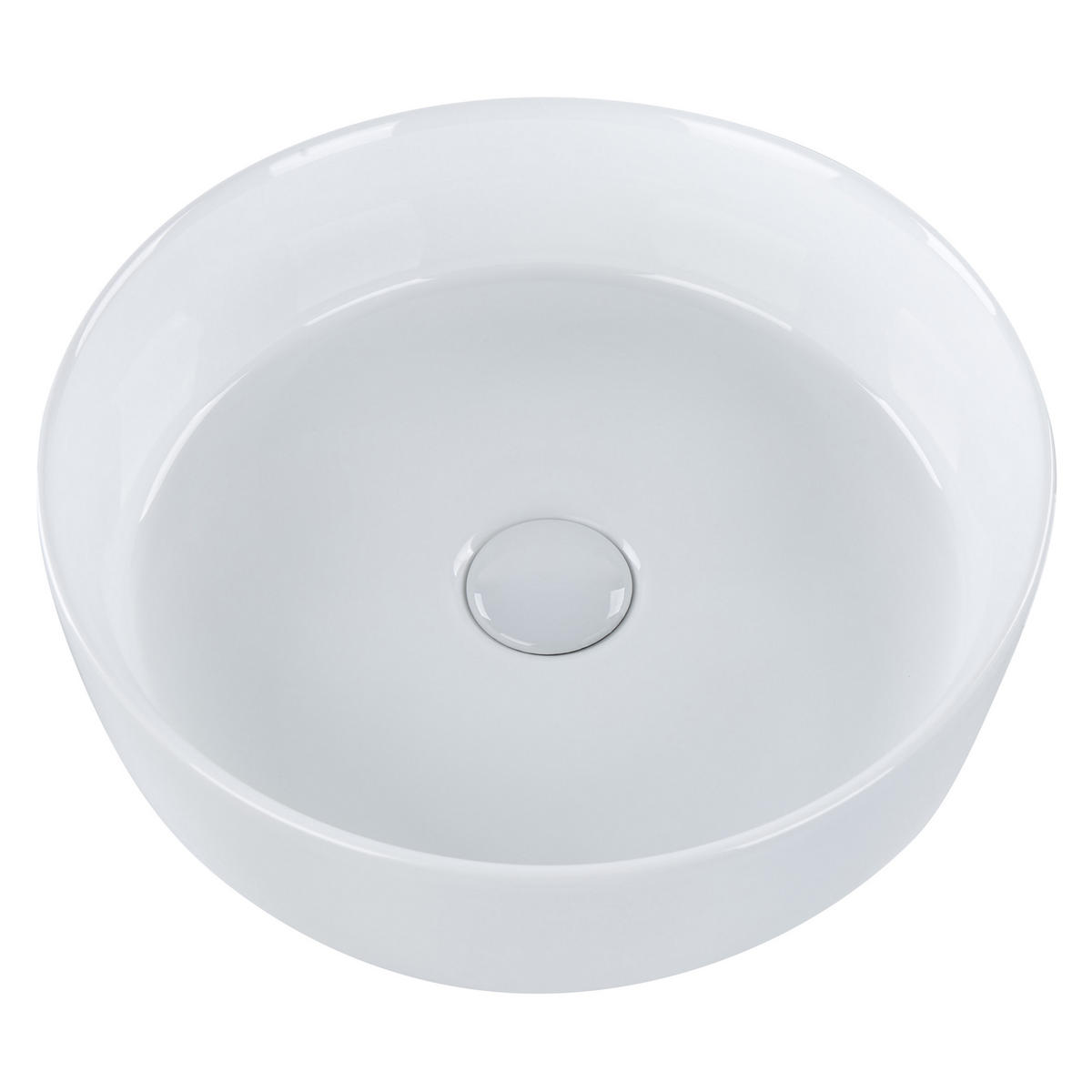 AUFSATZWASCHBECKEN 36 cm Calig - Weiß, Keramik (36/12/36cm) - Beliani