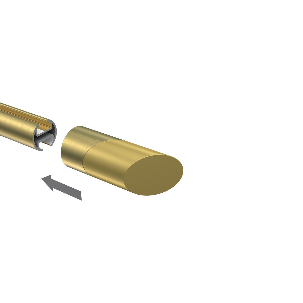 ENDSTÜCKE FÜR GARDINENSTANGEN 20 mm Ø, Verano Messing-Optik/Satin-Gold, Packung 2 Stück - Messingfarben/Goldfarben, Metall (6.1/2.5/2.5cm) - INTERDECO