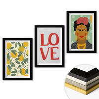 WANDBILDER 3er-Set - 20x30 cm Schwarzer Rahmen - Lemons LOVE Porträt von Frida - Schwarz, Kunststoff (20/30cm) - ArtPrintCave
