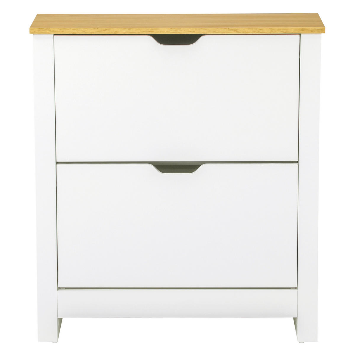 SCHUHSCHRANK DE-14967 2 Klapp-Schubladen mit verstellbaren Böden Weiß - Weiß, Holzwerkstoff (72/80/26cm) - ComfortXL