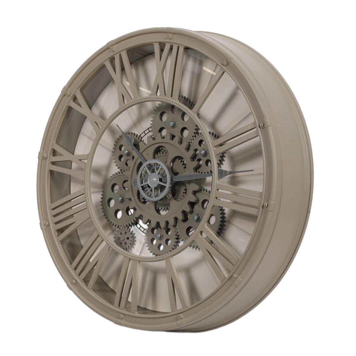 WANDUHR mit sichtbarem Uhrwerk 38,7/39/7,5 cm - Grau, Kunststoff (39/7.5/38.7cm) - Home Styling Collection