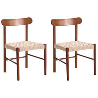 ESSZIMMERSTUHL 2er-Set Holz Braun/Beige Eagan - Braun, Holz (50/76/46cm) - Beliani