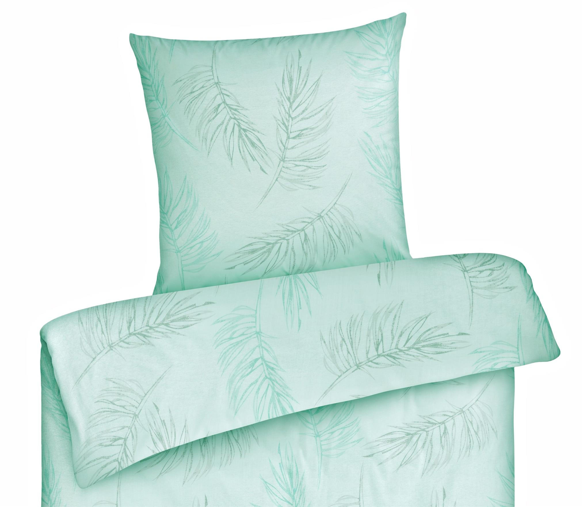BETTWÄSCHE 200x200 Renforce Bettbezug Floral Baumwolle Gräser Weiß Grau - Weiß, Textil (200/200cm) - Carpe Sonno