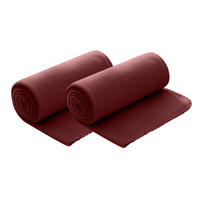 FLEECEDECKE 2er Set weinrot 130/160 cm Kettelrand Anti-Pilling - Bordeaux, Textil (130/160cm) - wometo