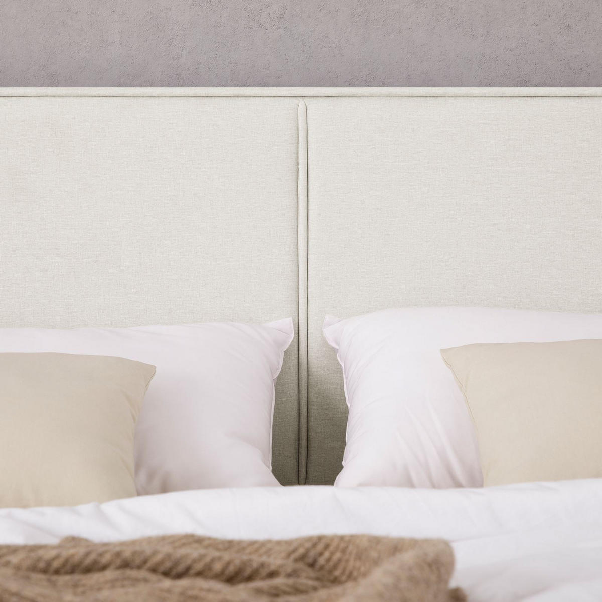 POLSTERBETT CALM 180x200 cm cremeweiß - Creme, Textil (180/200cm) - IDIMEX