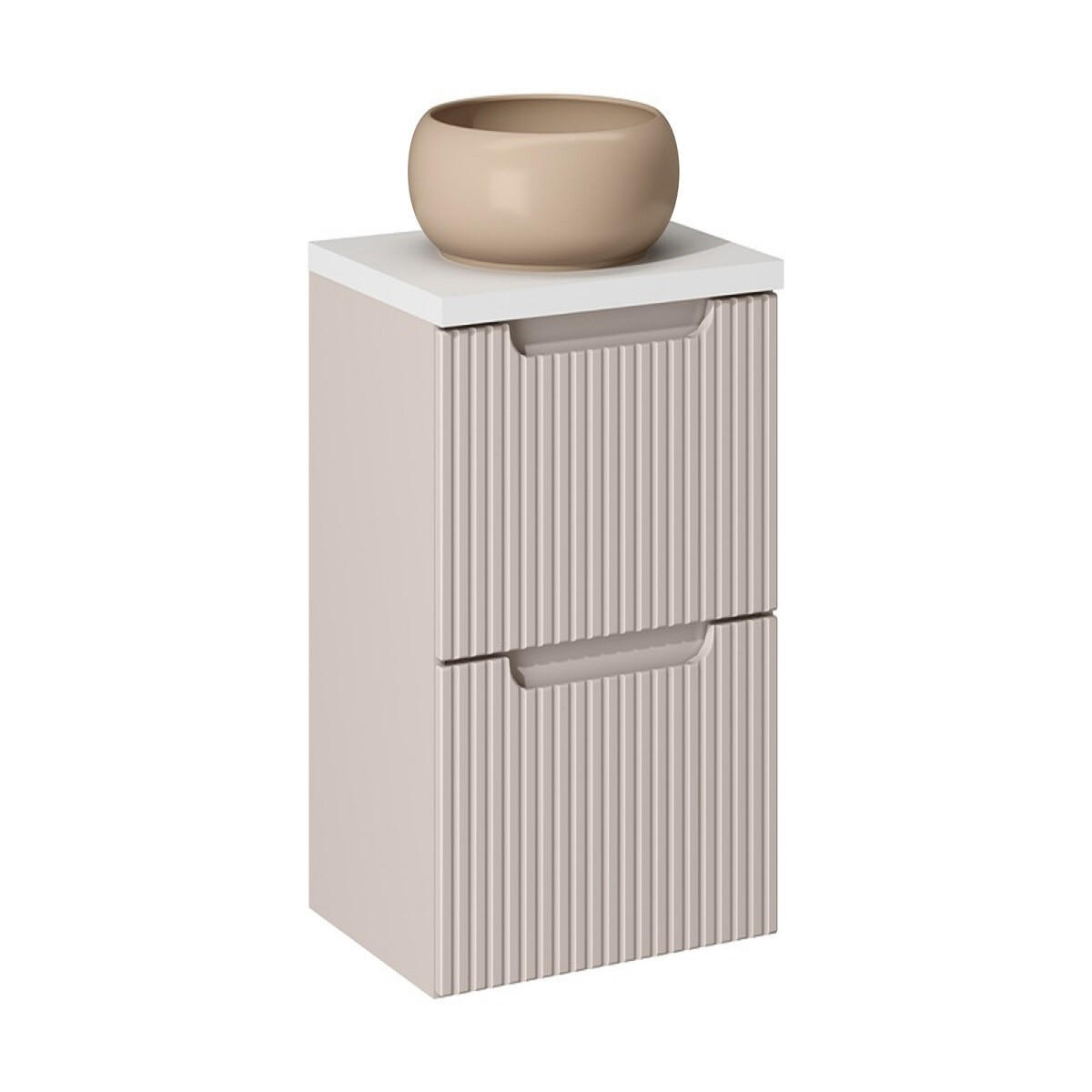 WASCHTISCHKOMBI 50 cm 3 Teile Nova Cashmere N BM151 in Kaschmir Matt/ Weiß Matt - Kaschmir/Weiß, Holz (50/57/40cm)