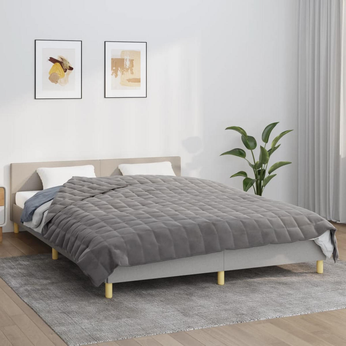 GEWICHTSDECKE Grau 220/240 Cm 15 Kg Stoff - Grau, Textil (220/240cm) - vidaXL
