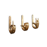 KLEIDERHAKEN FINGERS Metall Gold 20 cm - Goldfarben, Metall (6/17/11cm) - riess-ambiente