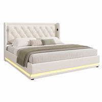 BETT mit Stauraum 160x200 cm PU Weiß mit Matratze - Weiß, Metall (160/200cm) - Meubliv