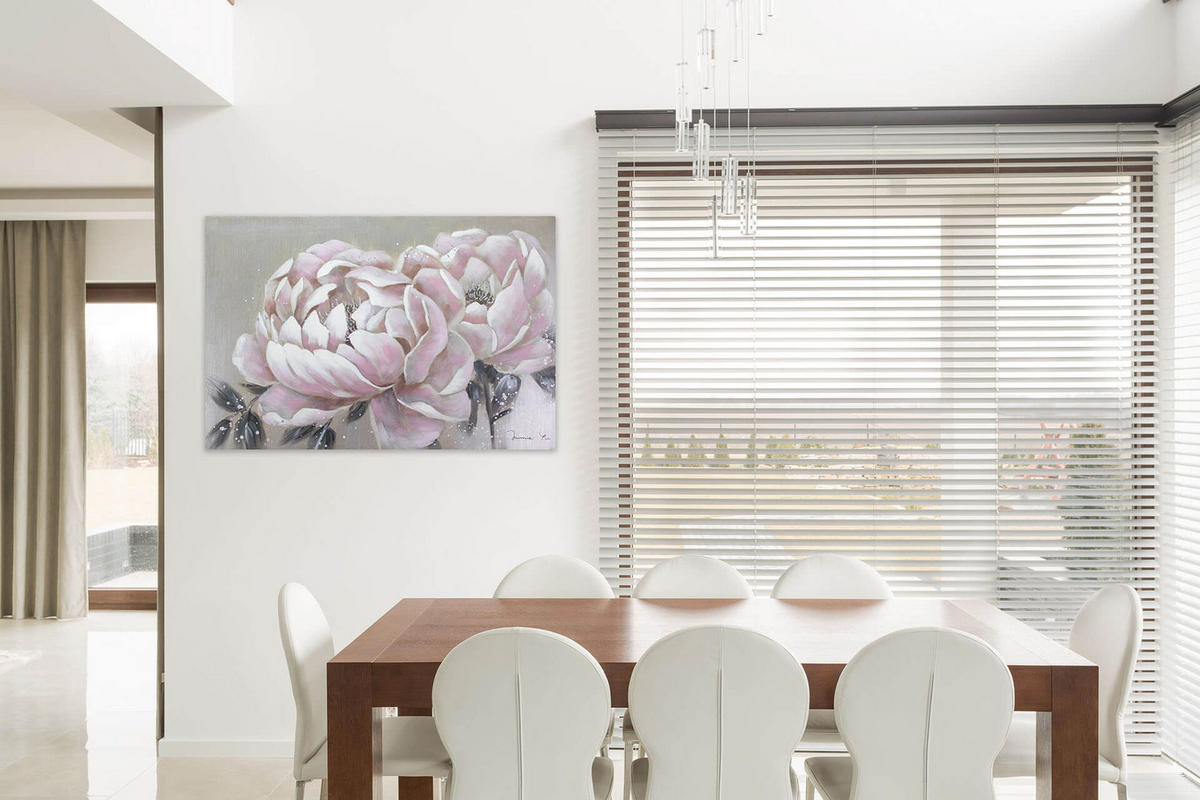 ACRYLBILD HANDGEMALT 90/60 cm - Pink, Holz/Textil (90/60cm) - KUNSTLOFT