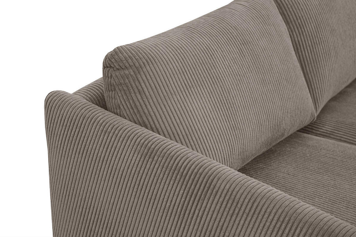 ECKSOFA VILT 4-Sitzer, taupe - Taupe/Schwarz, Holzwerkstoff/Textil (156/255cm) - Courtois Laville
