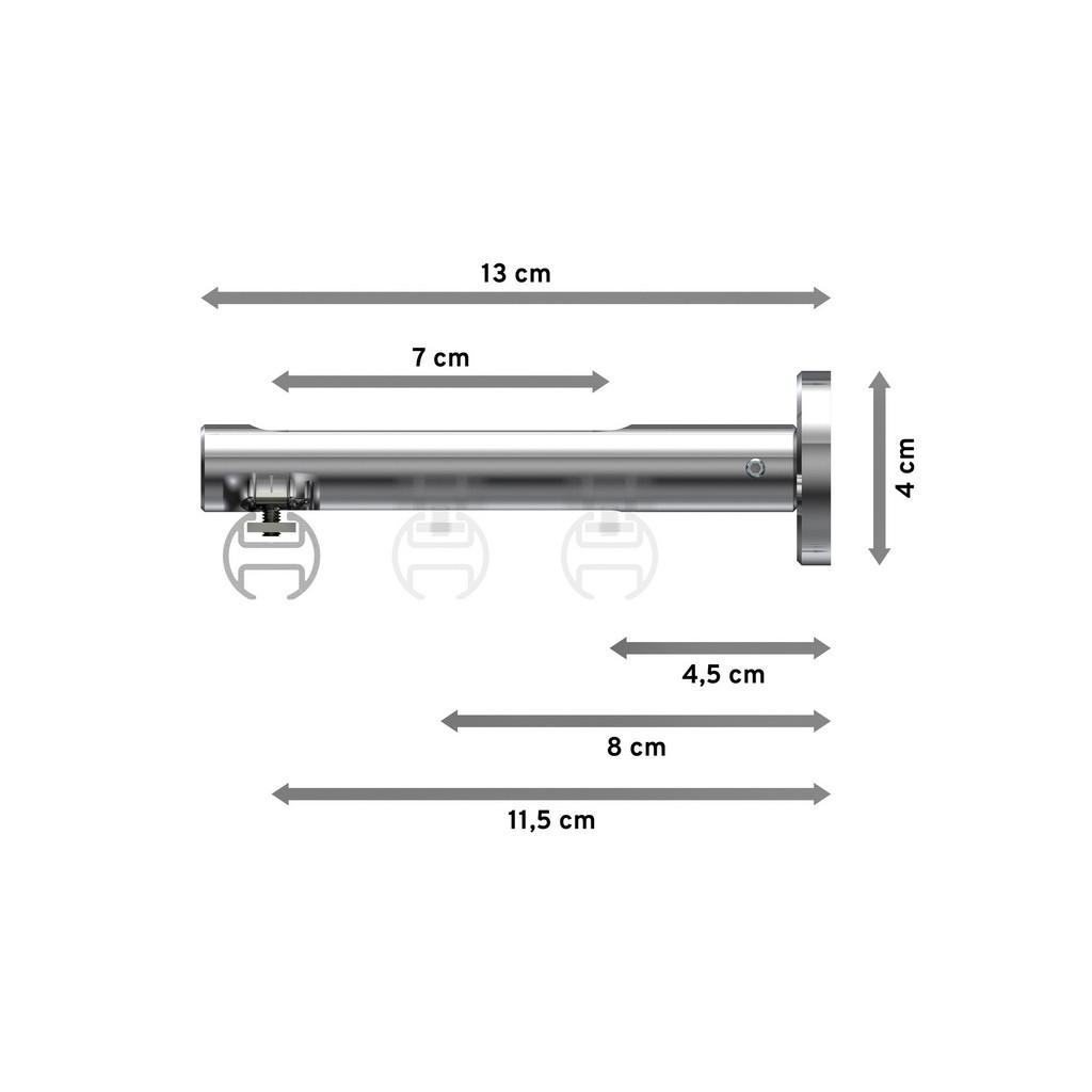 Thumbnail - Interdeco Innenlauf-Gardinenstangen-Set, Chrom, Schwarz, Metall, 180 cm, Wohntextilien, Gardinen & Vorhänge, Gardinen-St...